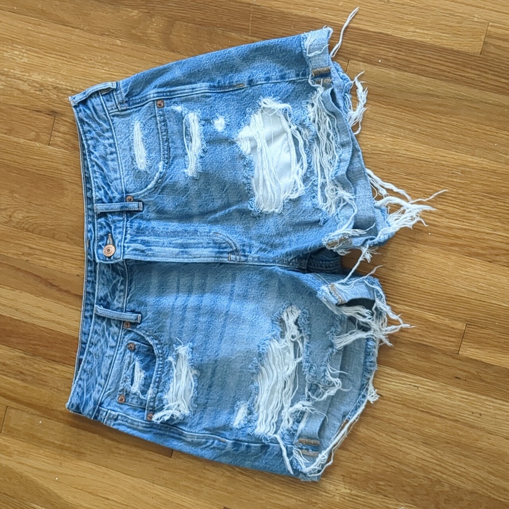American Eagle Outfitters Distressed Blue Jean Shorts